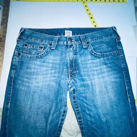 True Religion Jeans Ricky Relaxed Straight No Flap Size 38x33 USA Men's - Picture 15 of 16